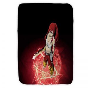 Erza Scarlet Katana Magic Embossed Fairy Tail Couverture Small (30 x 40 in) Official Fairy Tail Merch