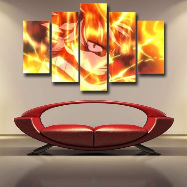 Fire Dragon Slayer Natsu Fairy Tail Canvas 3D Printed S / Framed Official Fairy Tail Merch