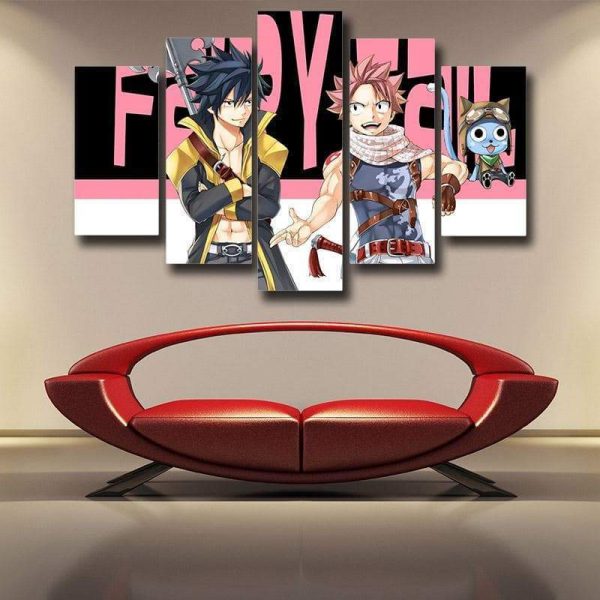 Gray Fullbuster & Natsu Fairy Tail Canvas 3D Printed S / Framed Official Fairy Tail Merch