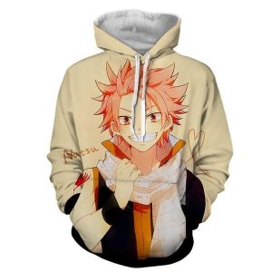 Natsu Designer Style Hip Hop 3D In Fairy Tail Zip Up Hoodie XXS Official Fairy Tail Merch