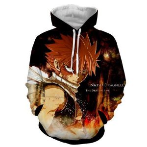 Natsu Black Dragneel 3D In Fairy Tail Hoodie XXS Official Fairy Tail Merch