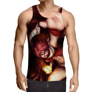 Natsu Punch Fairy Tail Tank Top-3D Printed  Fairy Tail Tank Top XS / Multi-color Official Fairy Tail Merch