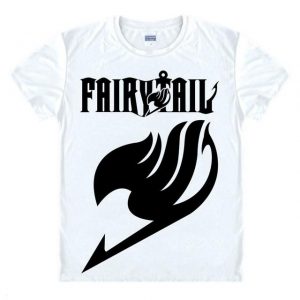 Fairy Tail Shirt フ ェ ア リ ー テ イ ル Logo & Emblem Asian M / White Official Fairy Tail Merch